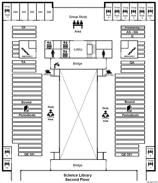 FLOOR MAP - Science Library - Second Floor