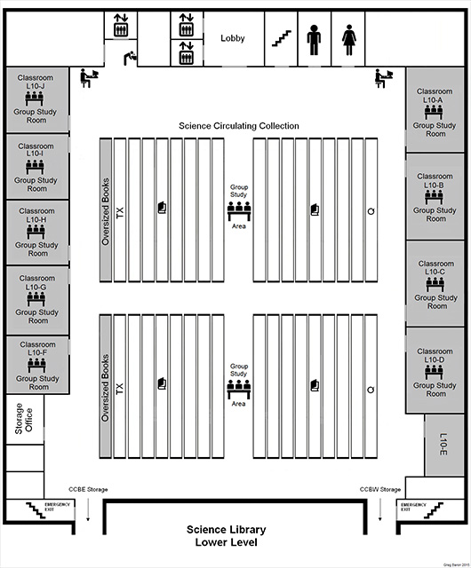 ZONE MAP - Science Library - Lower Level